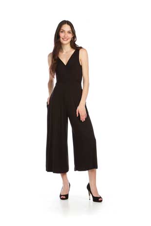 PP-16833 - STRETCH CROSSOVER JUMPSUIT WITH POCKETS - Colors: BLACK, DENIM, OLIVE - Available Sizes:XS-XXL - Catalog Page:67 